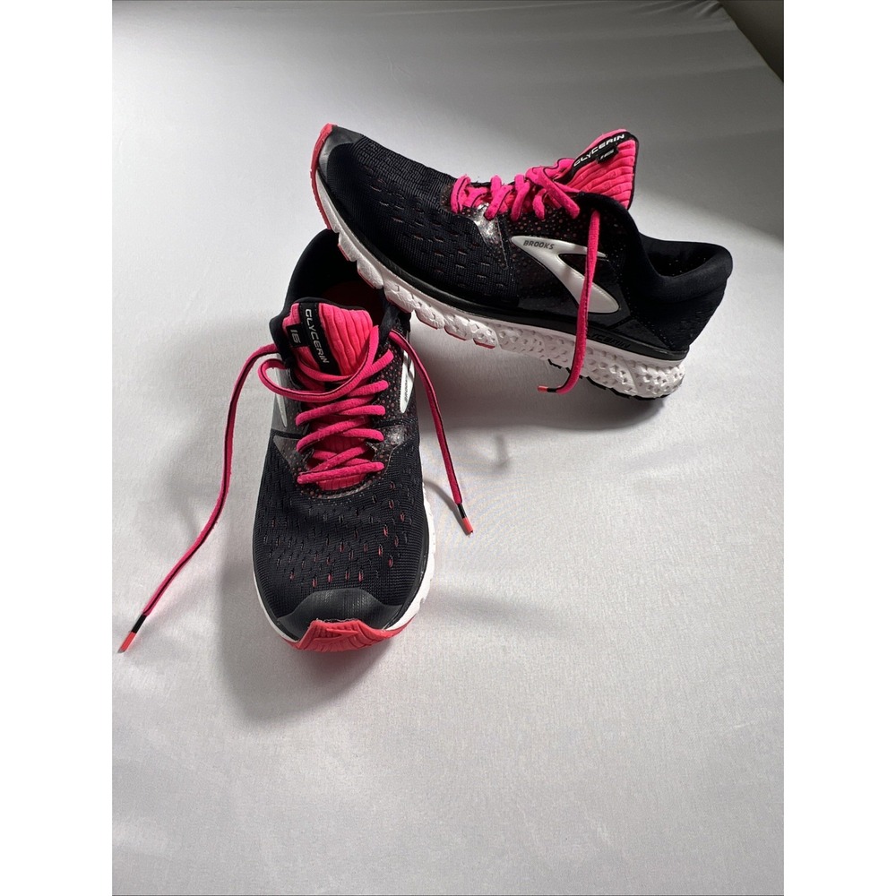 Brooks Glycerin 16 Black/Fuschia Running Shoes Women's Size 9.5 Medium